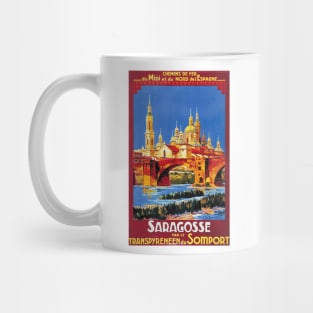 Saragosse (Zaragoza) Spain - Vintage French Railroad Travel Poster Mug